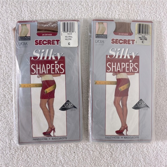Vintage Secret Silky Shapers Pantyhose Tights In Neutral W Bottom Shaper X2 - Picture 6 of 6